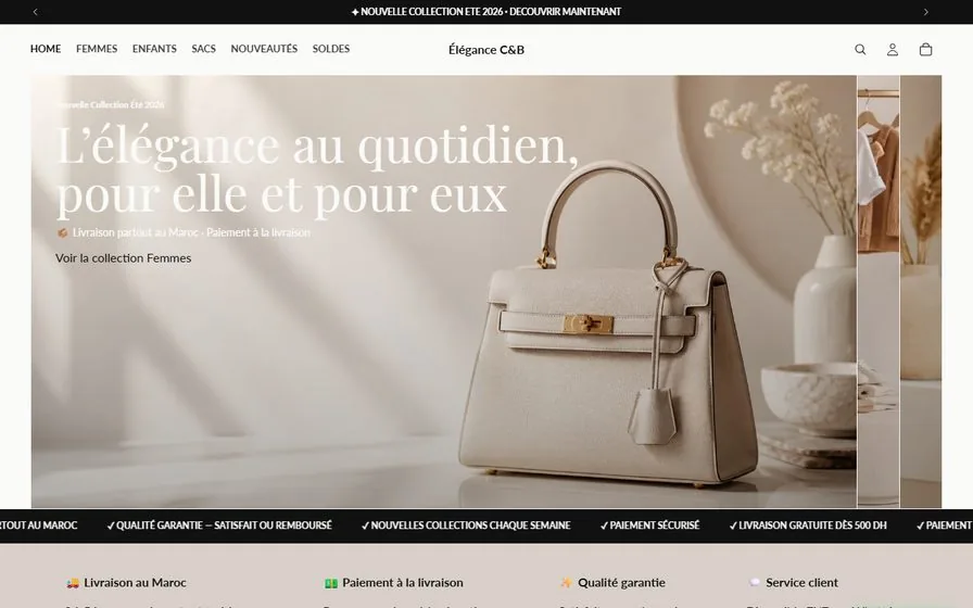 Page d'accueil de Élégance C&B