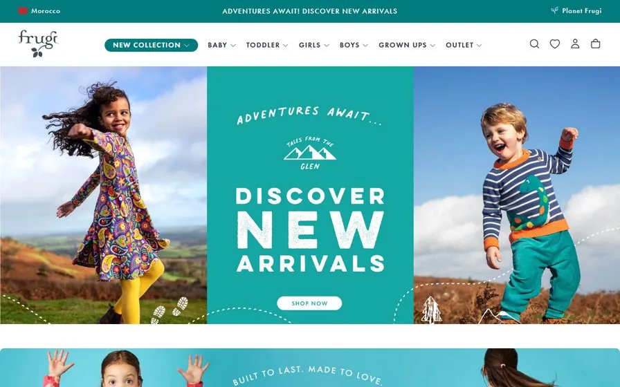 Page d'accueil de Frugi